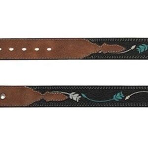 Chic Brown and Black Kids Belt with Leaf Design